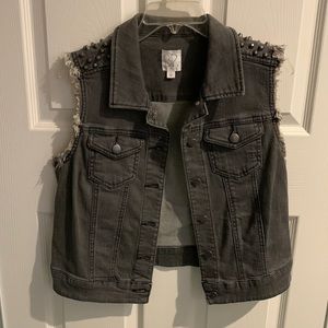 Gray Studded Vest